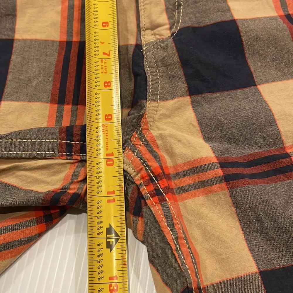 Gap kids blue, tan and orange preppy plaid walking shorts, size 12